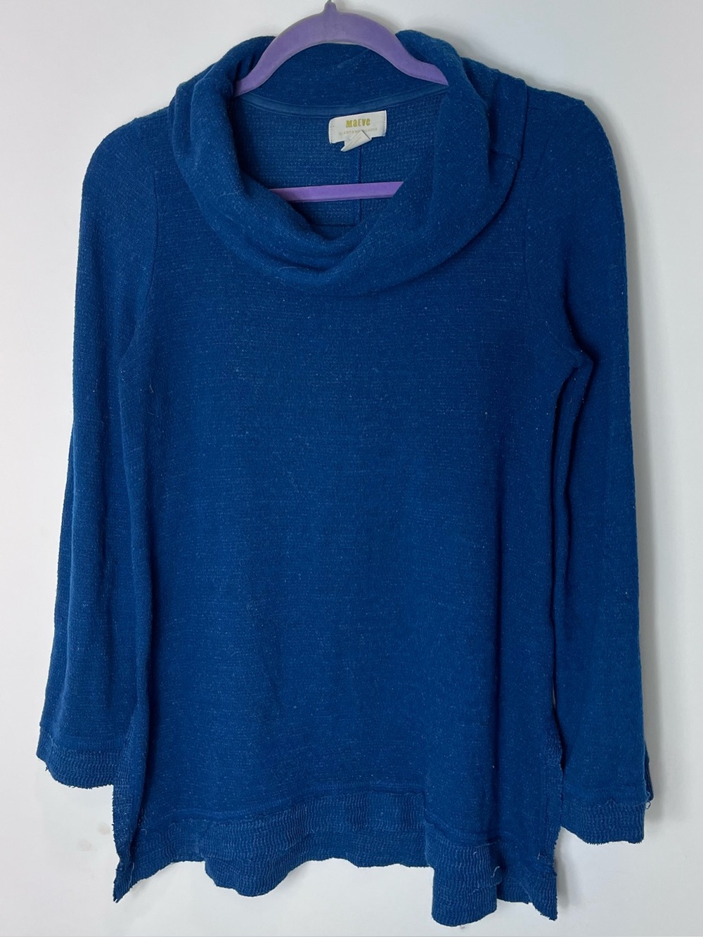 Maeve Anthropologie Blue Risa Hacci
Tunic Cowl Neck Sweater Cozy Women's Small - Picture 2 of 6
